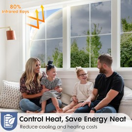 rabbitgoo Window Privacy Film One Way Window Tint, Static Cling Sun Blocking Anti UV Glass Door Window Cover, Reflective Mirror Heat Control Tinting Film Home Office, 23.6 in X 16.4 Feet, Silver