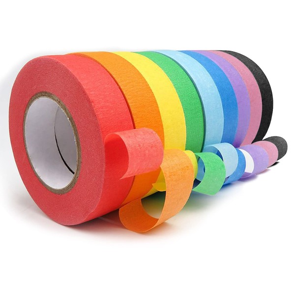 TakFree Washi Tape Set 9 Rollen Masking Painters Tape Kreppband
