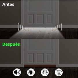 LSXD Guardapolvo para Puerta 2pzs, Cubre Polvo para Puerta 100CM, Burlete para Puerta con Bloqueo de Ruido/Viento/Insectos, Protector Autoadhesiva y T
