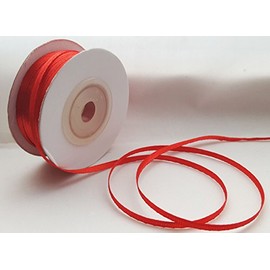single roll of Red Double faced Satin Ribbon 3mm, 10mm, 16mm, 25mm widths (3mm x 50M)