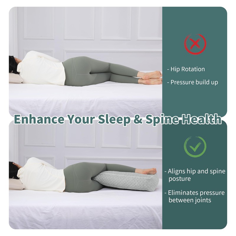 HOMBYS Shredded Memory Foam Knee Pillow for Side Sleepers, 5.5"