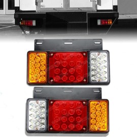 Boursin 12V LED Tail Light For Isuzu NPR NPRHD NKR NHR NRR FSR FRR GMC W Series Elf Truck Rear Lamp 1984- Taillight Assembly Waterproof level IP66 (Pair) Plastic