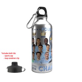Partisan City League Champions 23/24 Team 2-Lid Aluminium Bottle Silver 600ml