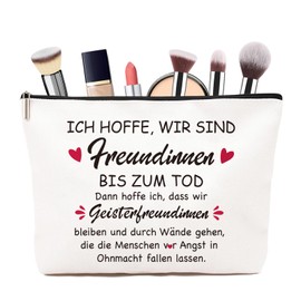ZUFIO Freundinne Kosmetiktasche für Beste Freundin Schwestern Geschenk Multifunktionale Make-up Tasche aus Canvas Geschenk für Freundin Geschenk für Beste Freundin