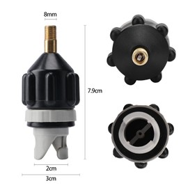 Pack of 2 SUP Pump Adapter, Portable Valve Adapter for Inflatable Rowing Boat, Stand Up Paddle Board, Kayak (Black)