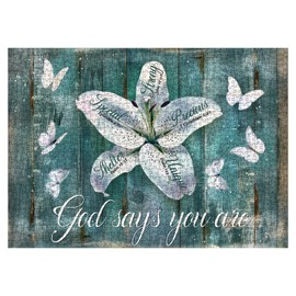 Christian Flower Butterfly Puzzles for Adults 1000 Pieces, Religious Bible Jigsaw Puzzles, Scripture Inspirational Catholic Jesus Faith Puzzle