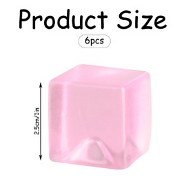 Luckious 6 Pieces Mini Ice Cube Squeeze Toys,Anxiety and Stress Relieving Ice Cube Shaped Small Toys,Clear Cube Sensory Toys,Party Bag Stuffers for Kids and Adults