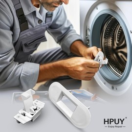 HPUY WH02X24399 Washer Lid Lock Strike and WH01X24381 Washer Lid Lock Bezel Compatible for GE and Hotpoint Top Washer Lid Lock Switch Replacement Parts Replace AP5999576 PS11729471