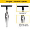 2 Pcs Coconut Opener Set with Reusable Stainless Steel Straws,
