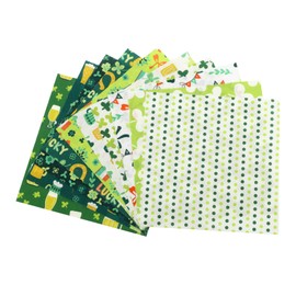 KONTONTY 10 Sheets St Patrick's Day Decorative Fabric Crafting Patchwork Material for DIY Projects Wear Resistant Cloth for Creative Handmade Decorations