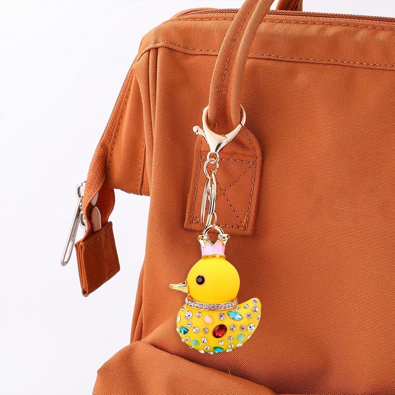 2 Pieces Cartoon Duck Keychains, Cute Animal Keychains, Rhinestone Keychains,