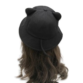 OKwife Cute Cat Ear Tail Cartoon Fisherman Hat Sweet Basin Student Hat for Girl Foldable Fisherman Travel Bucket Hat All-Match, As shown in the picture