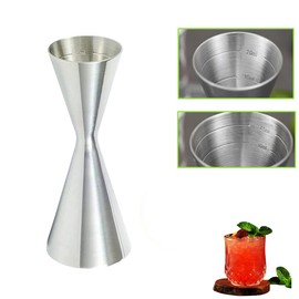 Yoseka 30ml/60ml Jigger Cup Graduated Measuring Cup Double Head Small Head 10,20,30ml Scale Large Head 30,45,60ml Scale Integrated Stainless Steel Bar Supplies