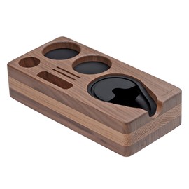 Normcore Espresso Tamping Station, Natural American Walnut Coffee Tamper Station Base Holder Stand for 51/54/58mm Portafilter, Tamper, and Distributor, Puck Screen Espresso Accessories