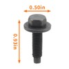 GoaMotors 20pcs Hex Washer Head Spin Lock Body Bolts Dark