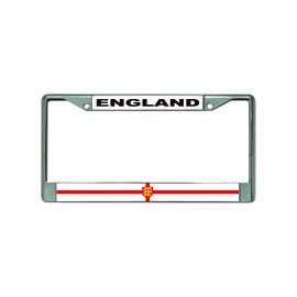 DIGIART ENGLAND ENGLISH BRITISH BRITT FLAG Chrome Metal Car License Plate Frame