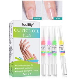 Nail hardener, nail care pen, cuticle care oil, nail builder serum protection and strengthening cuticles against brittle, thin, soft nails (4 pieces)