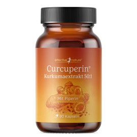 effective nature - Curcuperin - 90 Vegan Capsules - Turmeric and Piperine - Extract 50:1