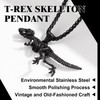 Richseel Jurassic Dinosaur Necklace For Men Boys Cool Black Pendant