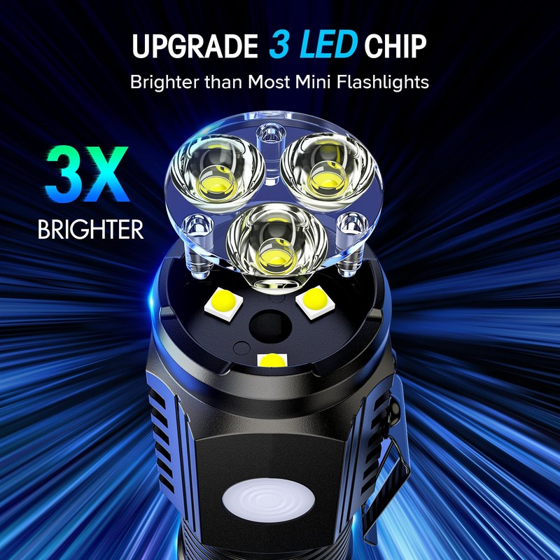 LETMY Rechargeable Mini Flashlights with Magnetic Base, 4 Pack Bright