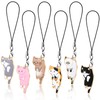Yinkin 6 Pieces Cat Charm for Mobile Phone, Kawaii Charms