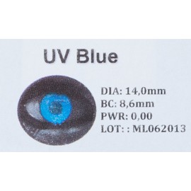 Meralens, Soft 12 Monthly Lenses, Glow Blue, No Prescription, with Container, 1 Pair (1 x 2 Pieces)