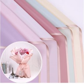 24 Count/12 Colors Gold Edge Flower Wrapping Paper,Florist Bouquet Supplies,Waterproof Floral Wrapping Paper for Flower Bouquet,DIY Crafts,Gift Packaging or Gift Box Packaging