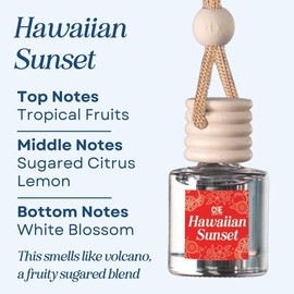 Scented Car Air Freshener - Long Lasting Car Diffuser - Last 60+ Days:_Hawaiian Sunset