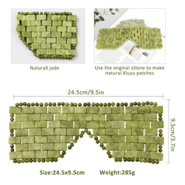 ideayard Jade Eye Mask Reusable Natural Green Face Stone Mask for Eliminating Wrinkles Puffiness