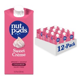 nutpods Sweet Crème Non Dairy Coffee Creamer, Sweetened with Organic Cane Sugar, Made from Almonds and Coconuts, Gluten Free, Non-GMO, Vegan, Kosher, Plant Based (12-Pack)
