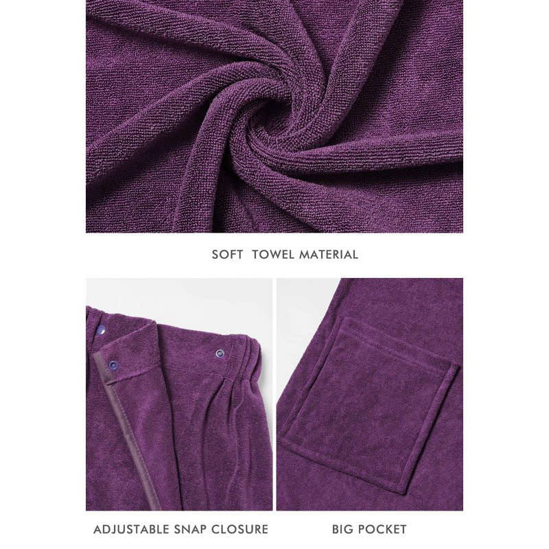 Ymmchy Sauna Terry Towelling Bathrobe Women's Sauna Towel Sauna Kilt