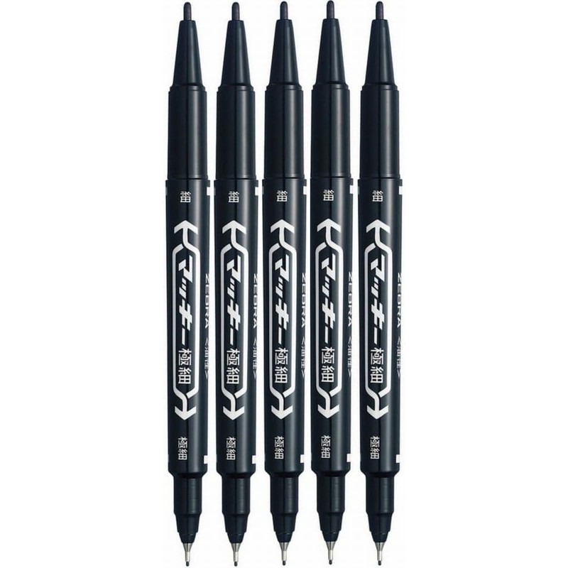 P-MO-120-MC-BK5 Permanent Pen, Mackie, Extra Fine Point, Black, 5 Pens