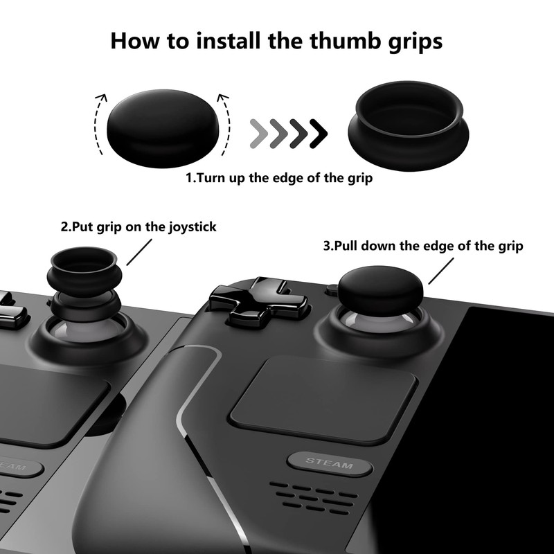 PlayVital Thumb Grip Cap for Steam Deck LCD, Joystick Cap