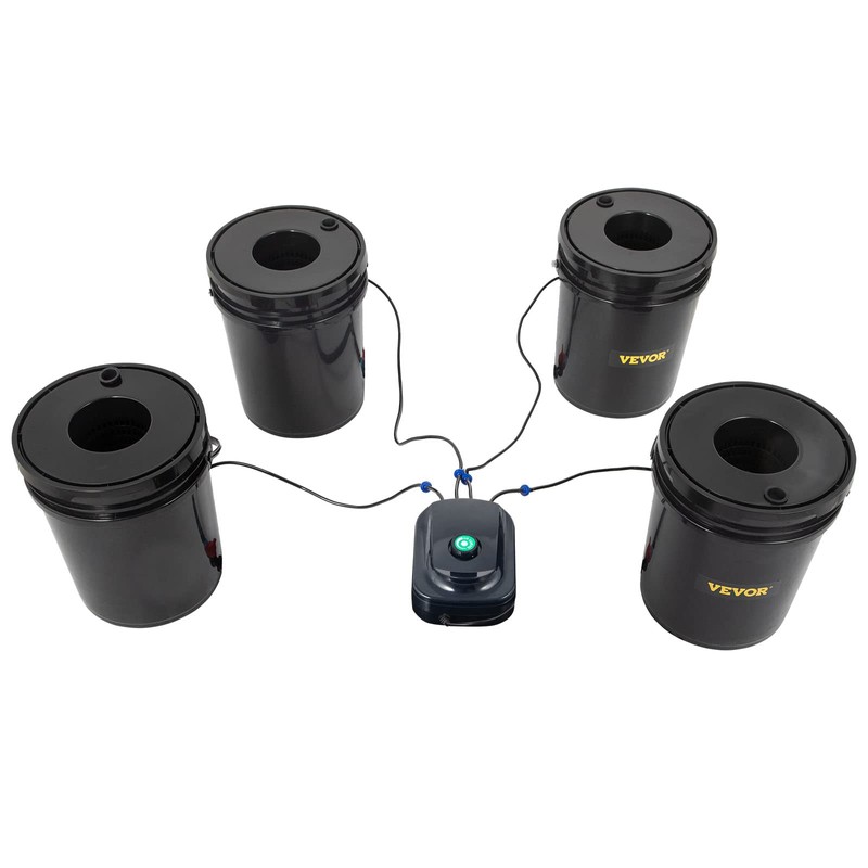 VEVOR DWC Hydroponic System, 5 Gallon 4 Buckets, Deep Water