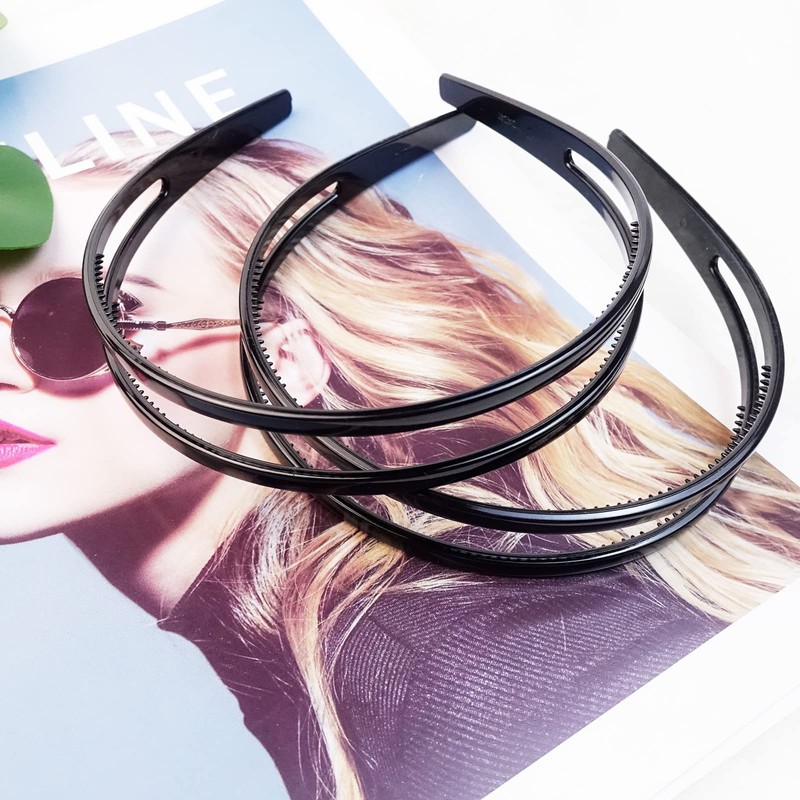 Dazzhues 2 Count Simple and Chic Headbands, Plastic Hair Styling