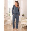 Vlazom Pyjamas Set for Women V-Neck Pj's Sets Soft Two