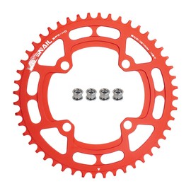 FOMTOR 104 BCD Chainring 48T 7-12 Speed Compatible CNC 7075 Aluminum Narrow Wide Tooth Round Chainrings for MTB/Road Bike Ebike Chainwheel Red
