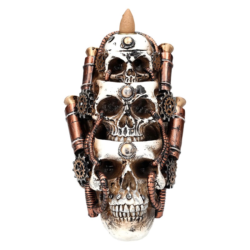 Backflow Incense Burner Skulls Steampunk Backflow Waterfall Incense Holder
