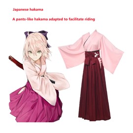 COSDREAMER Unisex Mens Women's Kimono Robe Geisha Japanese Yukata Ruffle Tops Pants Set (C, X-Large)