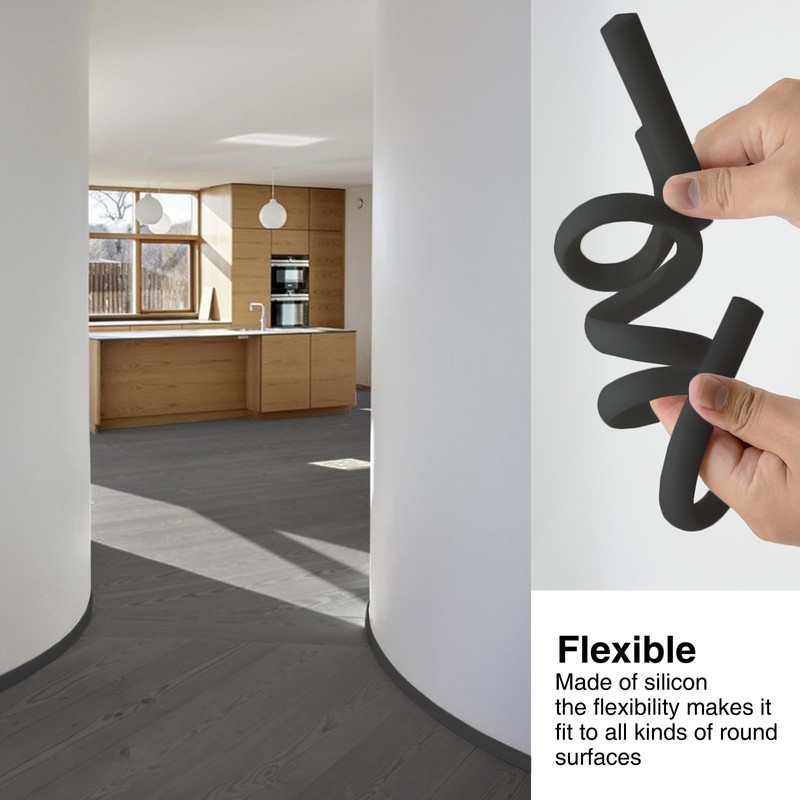 Silicone Flexible Quarter Round Molding, Self Adhesive Peel and Stick