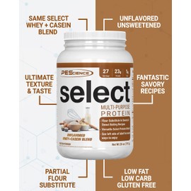 PEScience PEScience Select Multi-Purpose Unflavored Protein Powder, 27 Serving, Low Carb, Keto Friendly, and Gluten Free