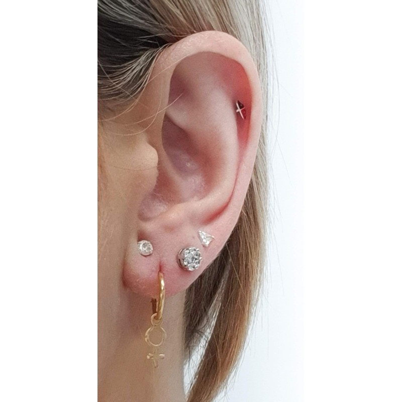 ENTREPLATA 925 Sterling Silver Earrings 24K Gold Plated Symbol for