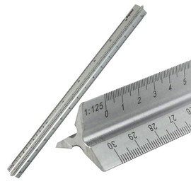 Dapetz ® Triangular Aluminium Tri Scale 300mm Metal Ruler Architects Engineers Rule 12" Cast Aluminium Scale Rule With Triangular Body For Safer Cutting