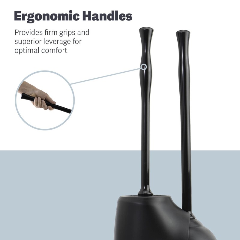 Casabella Bowl Brush & Plunger Combo - Heavy-Duty Toilet Plunger