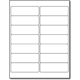 Adhesive 1-1/3" x 4" Inch Labels, 14 Labels per Sheet - Blank White Matte Finish - Printable Mailing Address Stickers for Inkjet/Laser Printers - 25 Sheets / 350 Labels