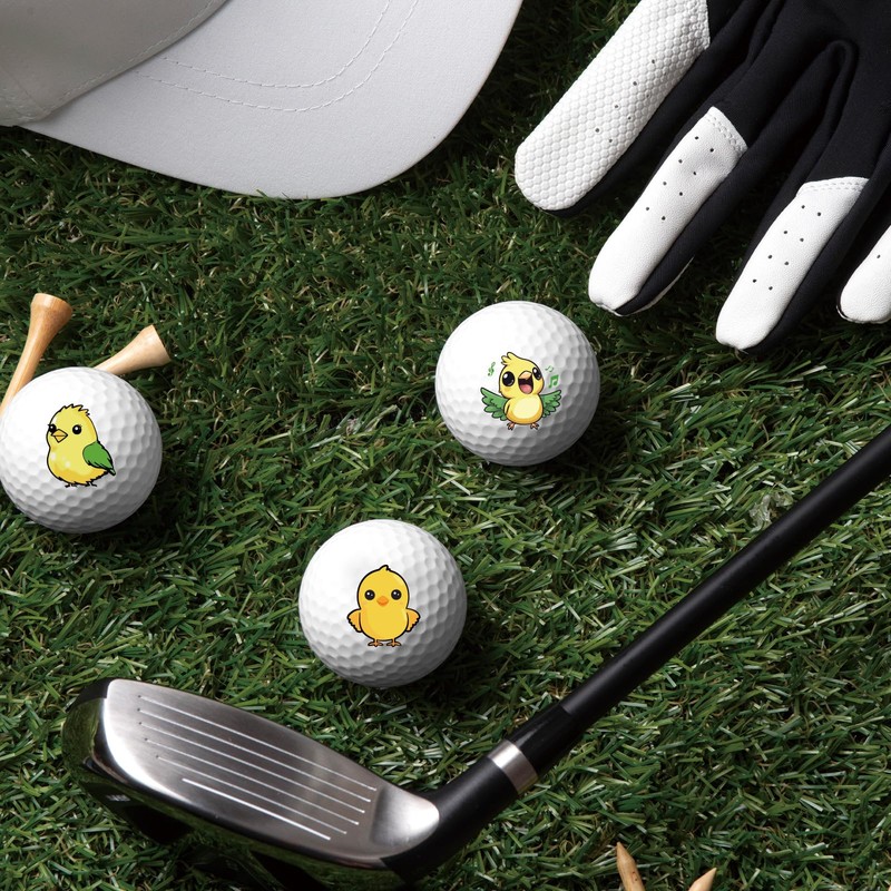PLIGREAT Cute Birds Golf Ball Markers, Yellow Birds Marking Stickers