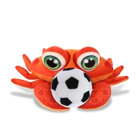 DolliBu Plush Buddies Red Crab Stuffed Animal with Soccer Ball Plush - Fluffy and Huggable Crab Playtime Toy, Cute Ocean Gift Doll, Super Soft Stuffed Doll Animal Toy for Kids, Adults - 10 Inches
