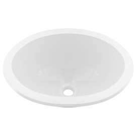 ToughGrade Single Bowl RV 13-3/4" Long x 10-3/8" Wide Bathroom Sink (White/Parchment) (White)