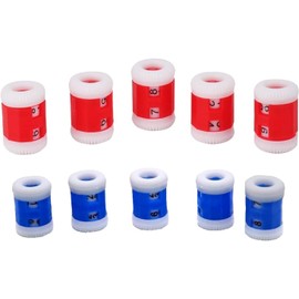 10Pcs 2 Sizes Plastic Knit Counter Knitting Crochet Stitch Marker Row Counter for Recording The Number of Weaving Rows - 5 Large and 5 Small Knitting and Crochet Notions (Red,Blue)