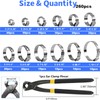 260 PCS 12 Sizes Single Ear Hose Clamps, 5.3-33.1mm 304